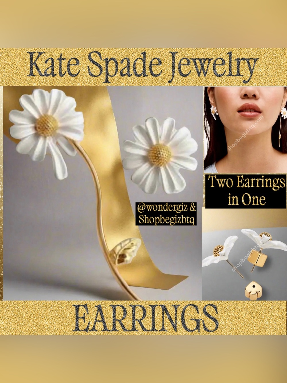 Kate Spade New York Authentic White Daisy Into The Bloom Statement Earrings